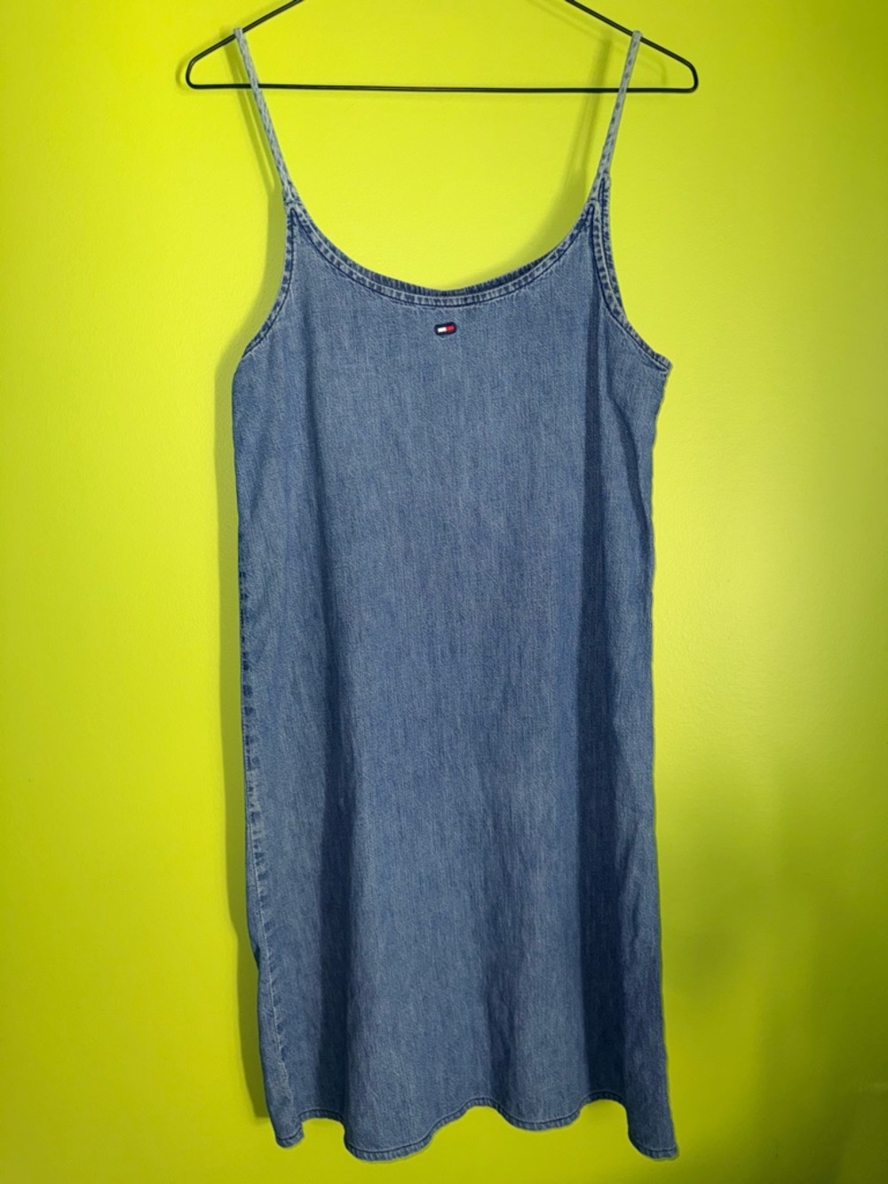 Tommy Jeans Denim Slip Dress – Y2K Minimalist Mini Dress (Fits S)